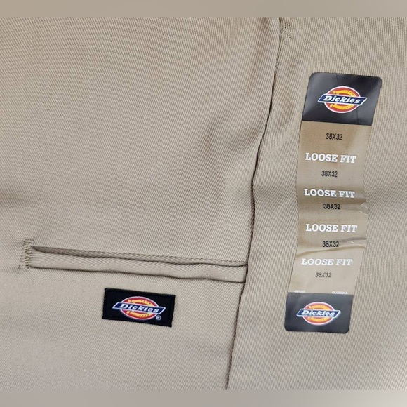 👖Dickies Men's Loose Fit Double Knee Twill Work Pants - Khaki - Size 38x32 - Picture 3 of 11